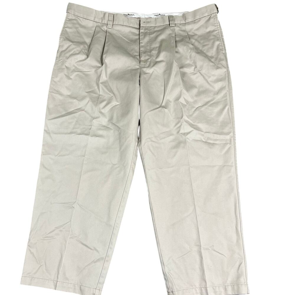Men's dress pants beige 48x28  Oakhill   100% Cotton